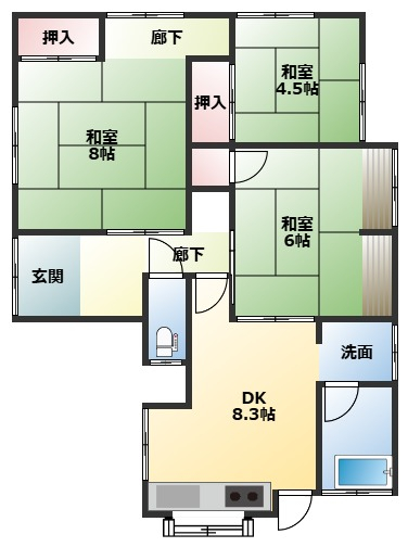Floor plan for Two-story house in Takaji-cho