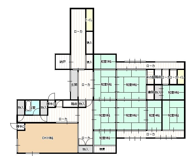 Floor plan for 1920s wood house on a large plot in Fukui