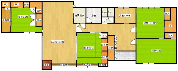 Floor plan for House 105 (Fukuoka Ward)
