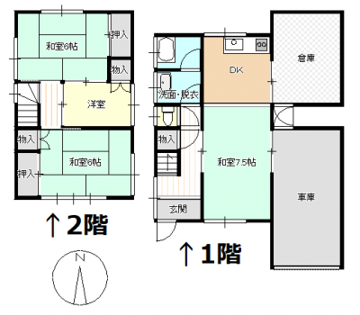 Floor plan for 1980s wood house in Tottori