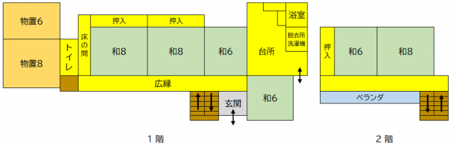 Floor plan for Property No. 07-1-07, Chiyono District, Vacant House with Farmland