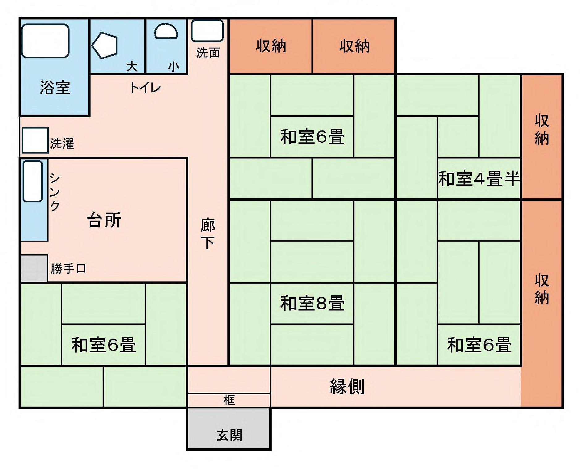 Floor plan for 1940s wood house in Miyazaki