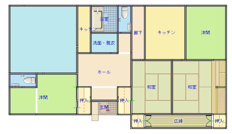 Floor plan for 1980s wood house in Uchinoura, Kimotsuki