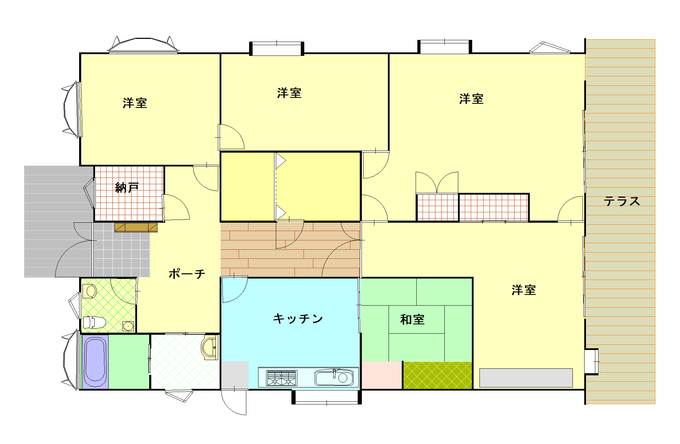 Floor plan for 1990s house on a large plot in Sueyoshi, Soo
