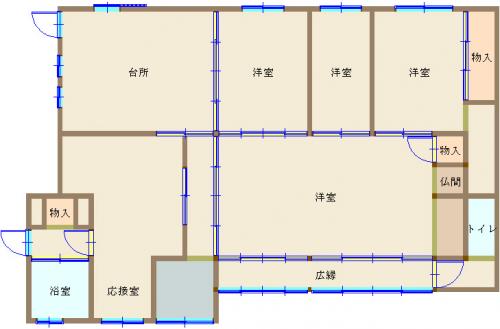 Floor plan for 1880s wood house in Okayama