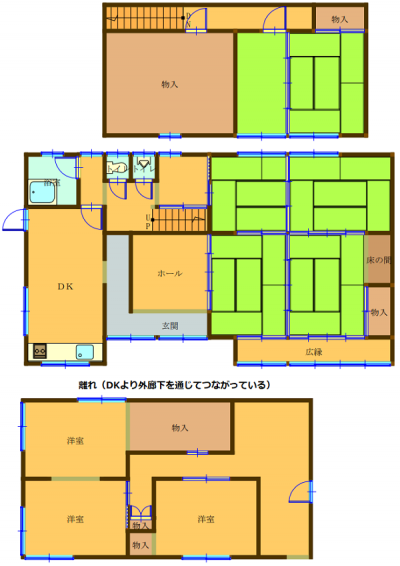 Floor plan for 1940s wood house in Okayama