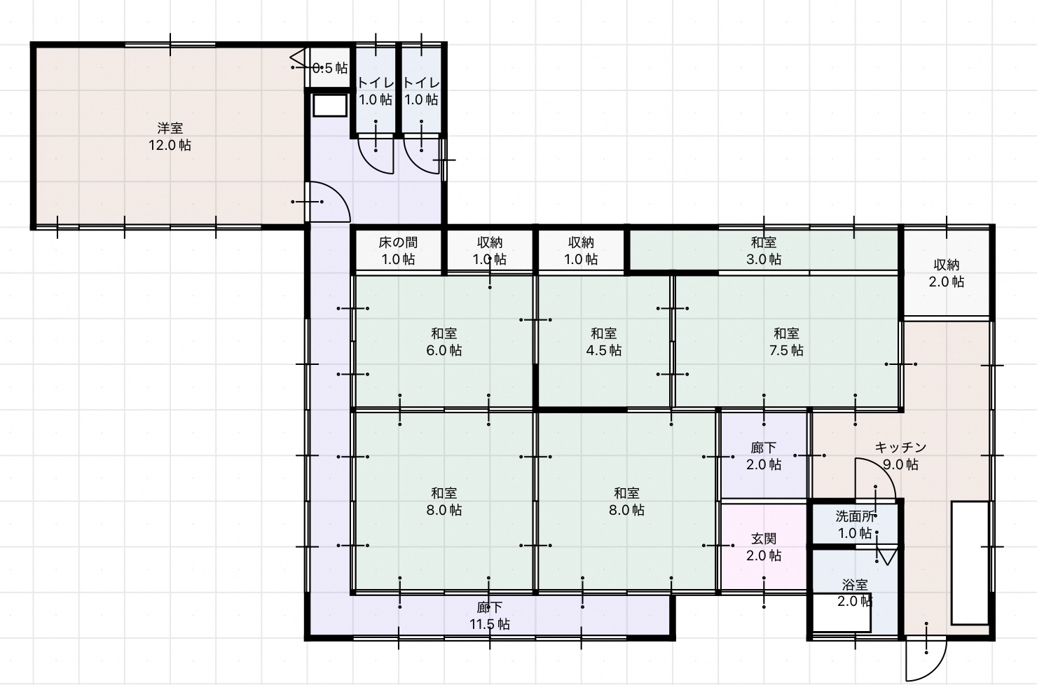 Floor plan for 1970s wood house on a large plot in Shizuoka