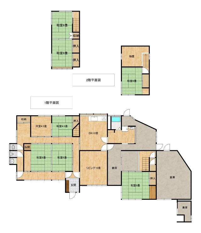 Floor plan for 1960s wood house on a large plot in Yamaguchi