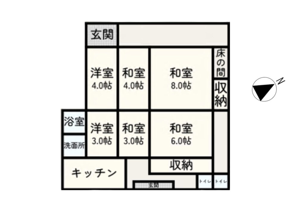 Floor plan for 1940s wood house in Hiroshima