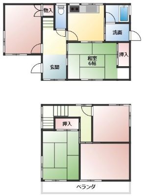 Floor plan for 1970s steel-frame house, 7-min walk to station, Hyogo