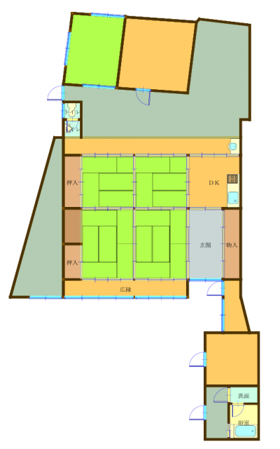 Floor plan for 1880s wood house in Okayama