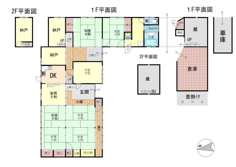 Floor plan for Near convenience store! Farmhouse-style traditional wooden house [Property #596]