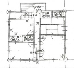 Floor plan for 1990s wood house on a large plot in Niigata