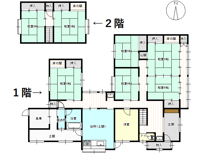 Floor plan for 1960s house in Tottori