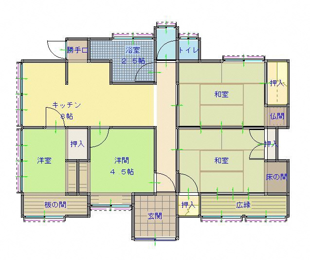 Floor plan for 1960s wood house in Nagasaki
