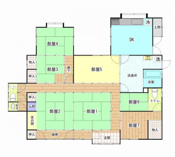 Floor plan for Wood house with storehouses in Oita