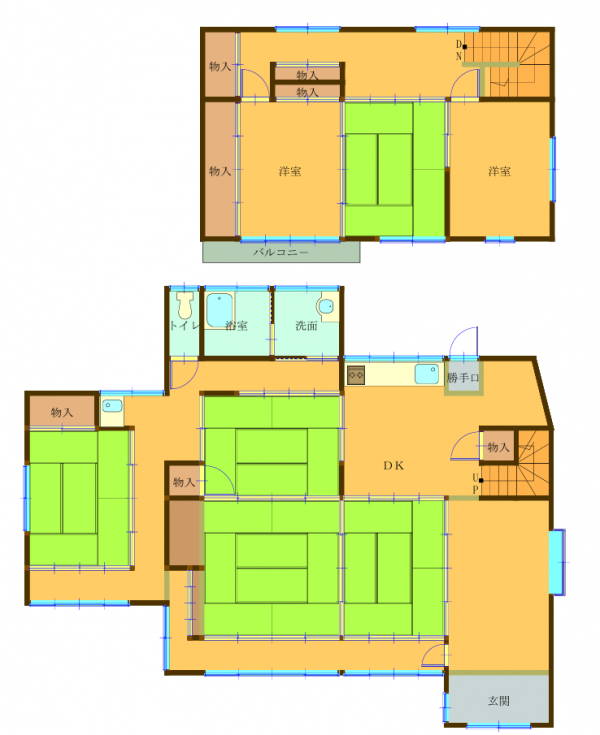 Floor plan for 1920s wood house on a large plot in Okayama