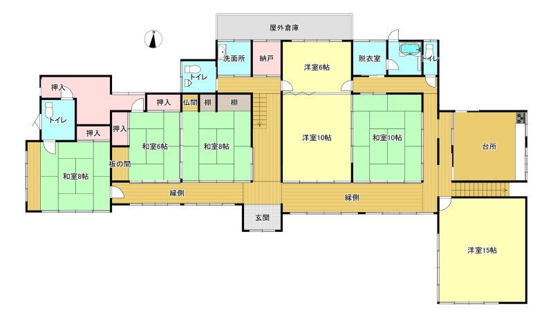 Floor plan for 1960s wood house on a large plot in Iwate