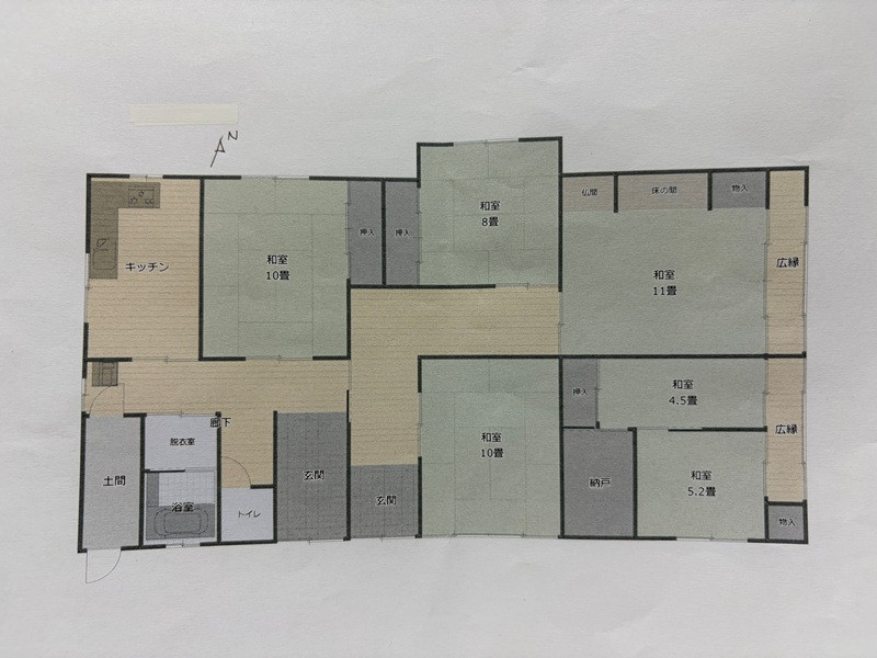 Floor plan for Wood house on a large plot in Niigata