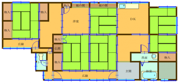 Floor plan for 1900s wood house in Kasaoka