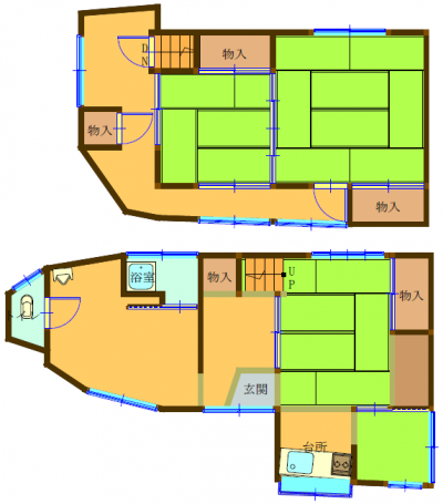 Floor plan for 1970s wood house in Okayama