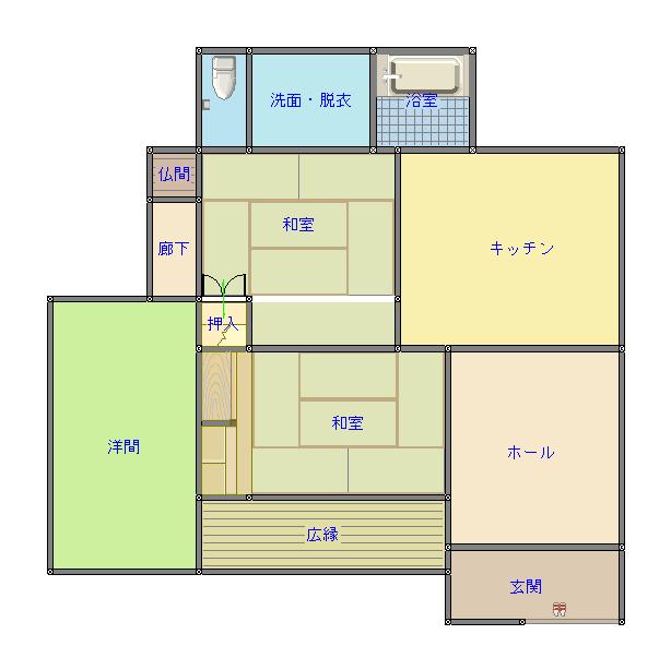 Floor plan for 1960s wood house in Koyama, Kimotsuki