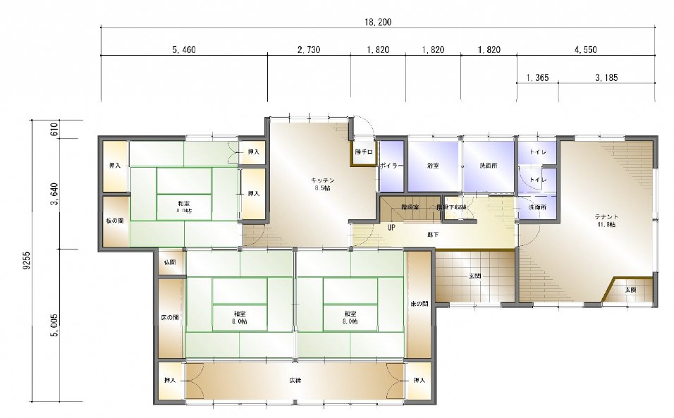 Floor plan for 1980s house, 18-min walk to station, Yamagata