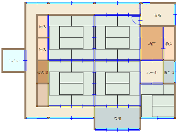 Floor plan for 1950s wood house in Okayama