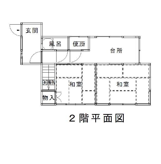 Floor plan for 1970s wood house, 12-min walk to station, Nagasaki