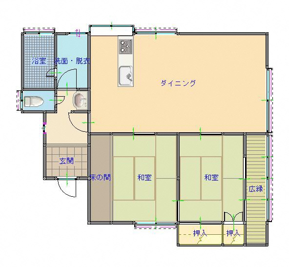 Floor plan for 1980s wood house in Nagasaki