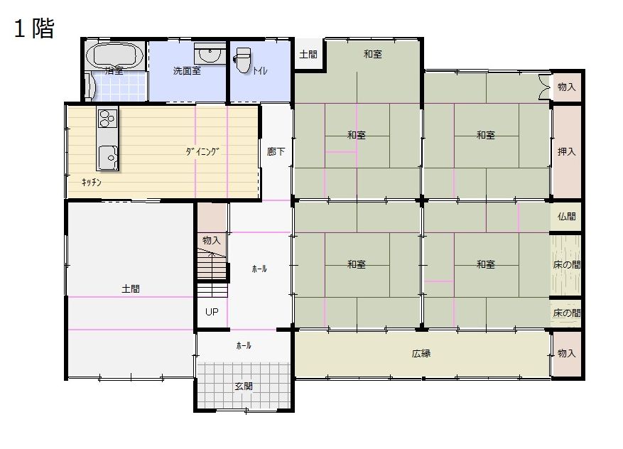 Floor plan for 1970s wood house in Kyotango