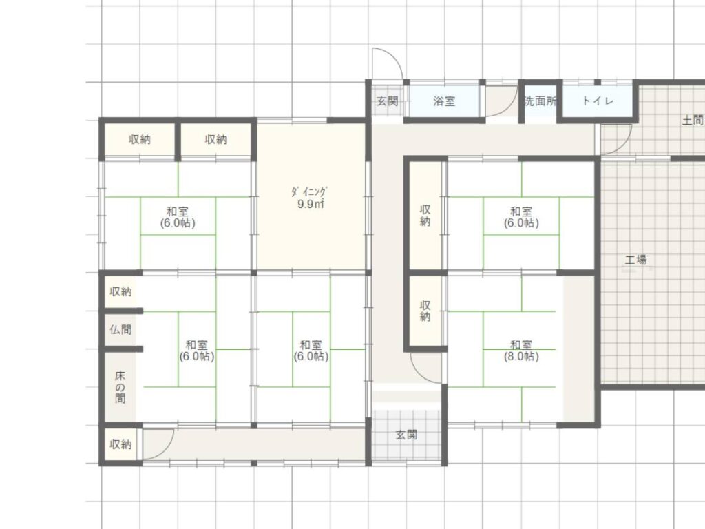 Floor plan for 1970s wood house in Omiya, Kyotango, farmland, approval needed