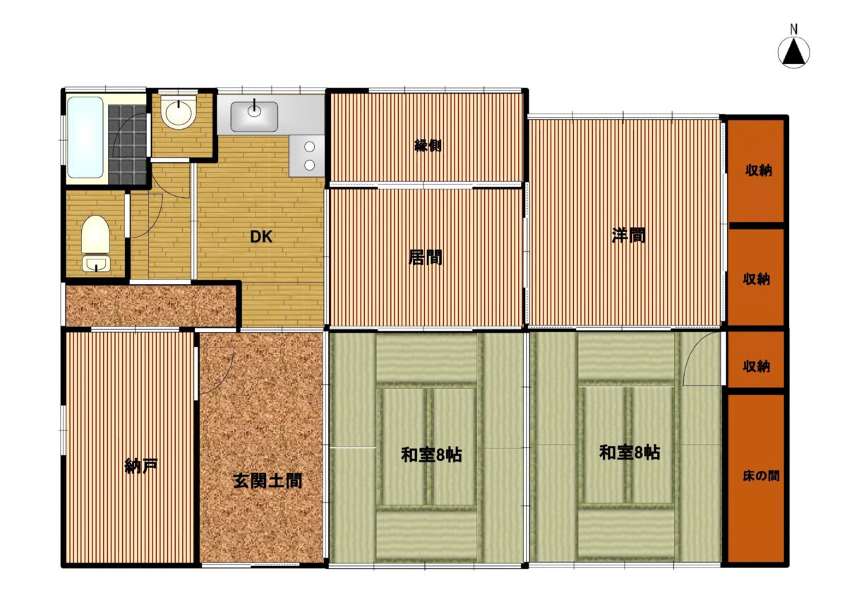 Floor plan for Wood house in Saihojidaira, Maizuru