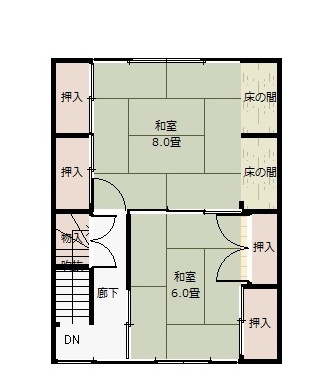 Floor plan for 1970s wood house, 19-min walk to station, Mineyama, Kyotango