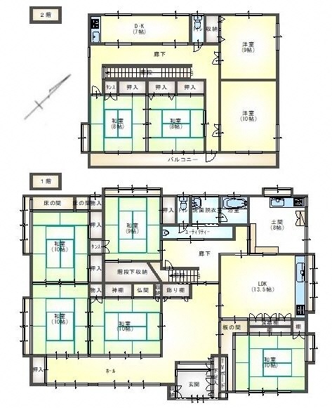 Floor plan for 1990s wood house on a large plot in Aomori