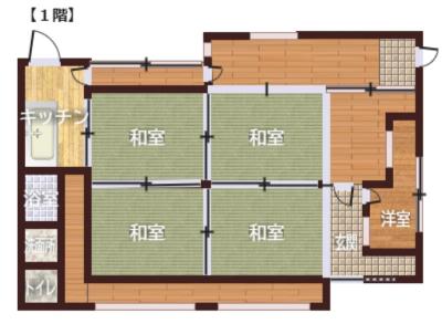 Floor plan for 1960s wood house on a large plot in Hyogo