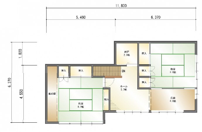 Floor plan for 1980s house, 18-min walk to station, Yamagata