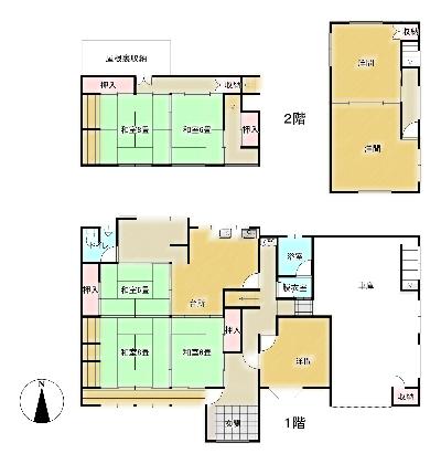 Floor plan for 1970s wood house in Hyogo