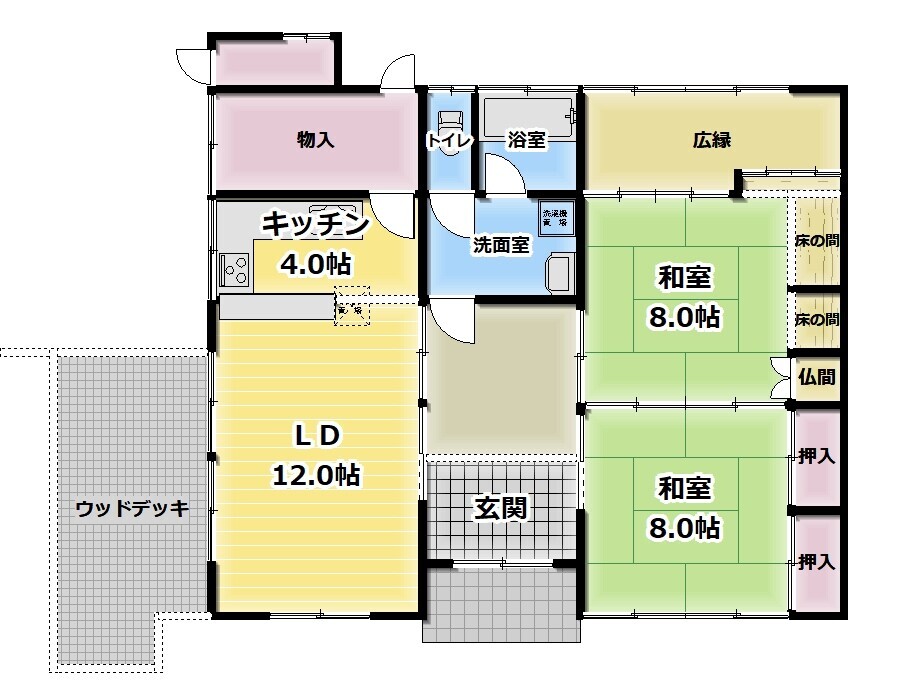 Floor plan for Listing No. 401 [For Sale] Kanioka Town, Mountainous Area 8,900,000 yen