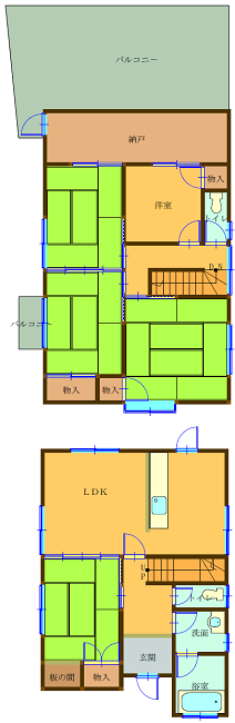 Floor plan for 1980s wood house, 20-min walk to station, Okayama