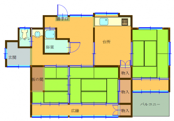 Floor plan for 1960s wood house in Okayama