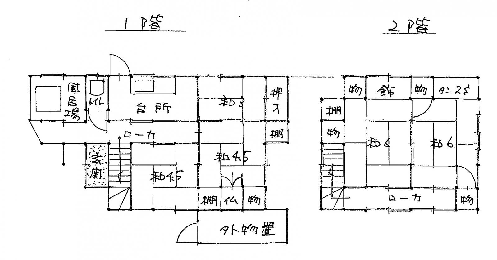 Floor plan for 1970s house, 1-min walk to station, Yamagata
