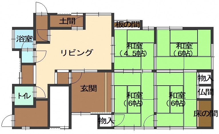 Floor plan for Wood house in Kamihatta, Ayabe, farmland, approval needed