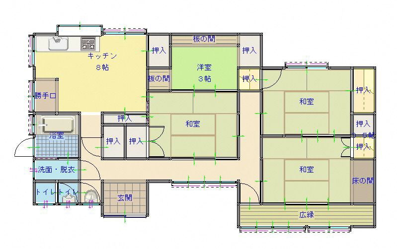 Floor plan for 1960s wood house in Nagasaki