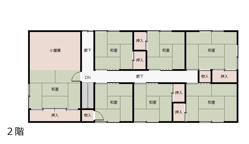 Floor plan for 1970s wood house in Kyotango