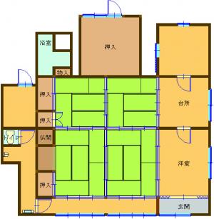 Floor plan for 1950s wood house in Okayama